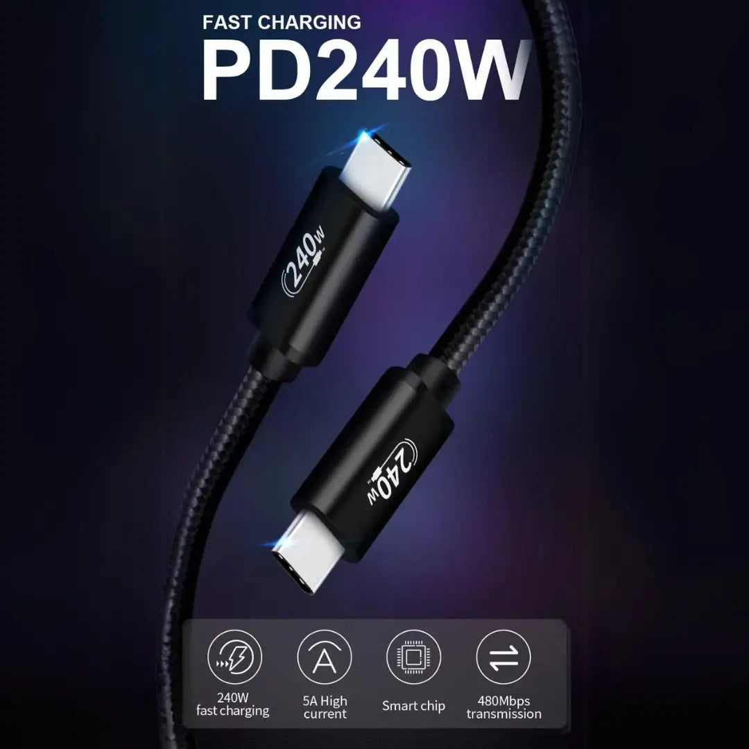 USB4 PD3.1 USB C to USB C Cable | 240W (48V 5A) Charging