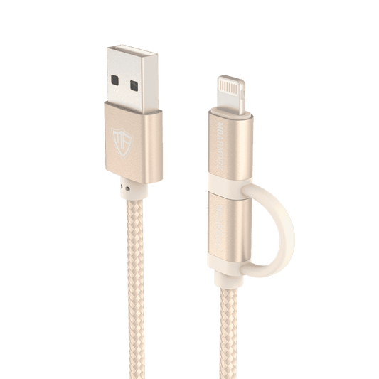 MoArmouz - 2 in 1 Braided MFI Certified Lightning and Micro USB Cable