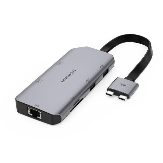 MoArmouz - Type C (USB-C) 8 in 2 Dual 4K HDMI Gigabit Hub